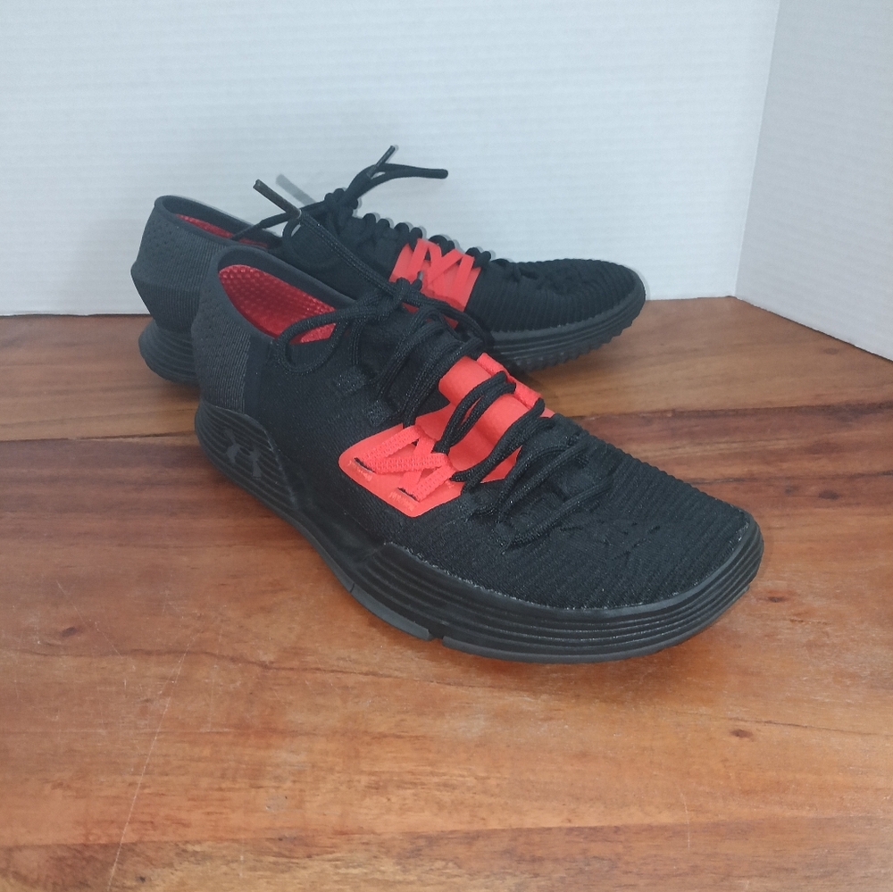 Under Armour Lockdown Men’s Basketball Shoes Black Red Size 8